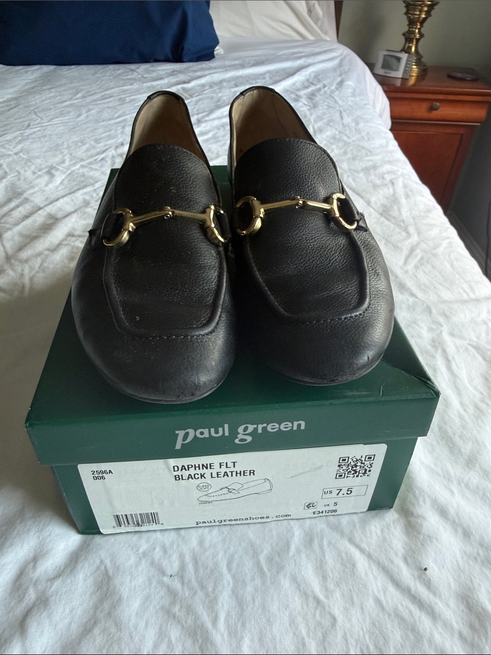 Paul Green Daphne Black Leather Bit Loafers - 7 1/2